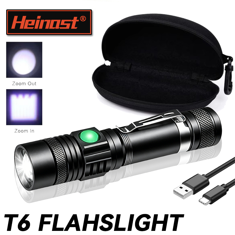 Headlamp - T6 LED 충전식 손전등, 18650 줌이