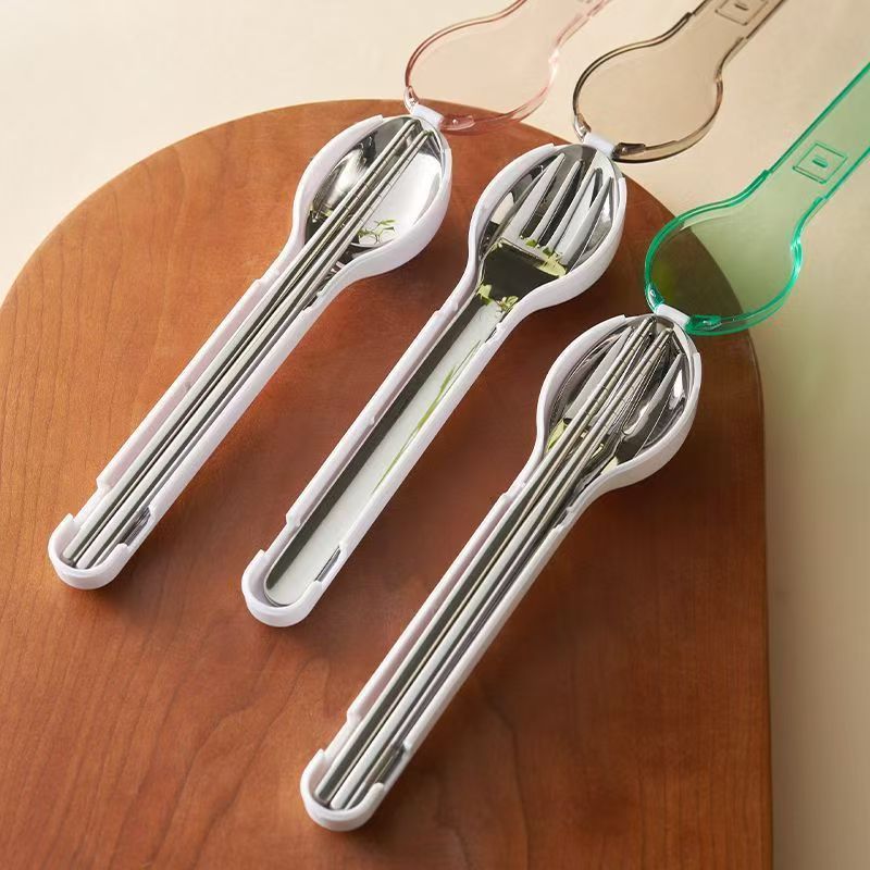 Outdoor Camping Tools - 휴대용 수저 세트 보관함 포함 캠핑