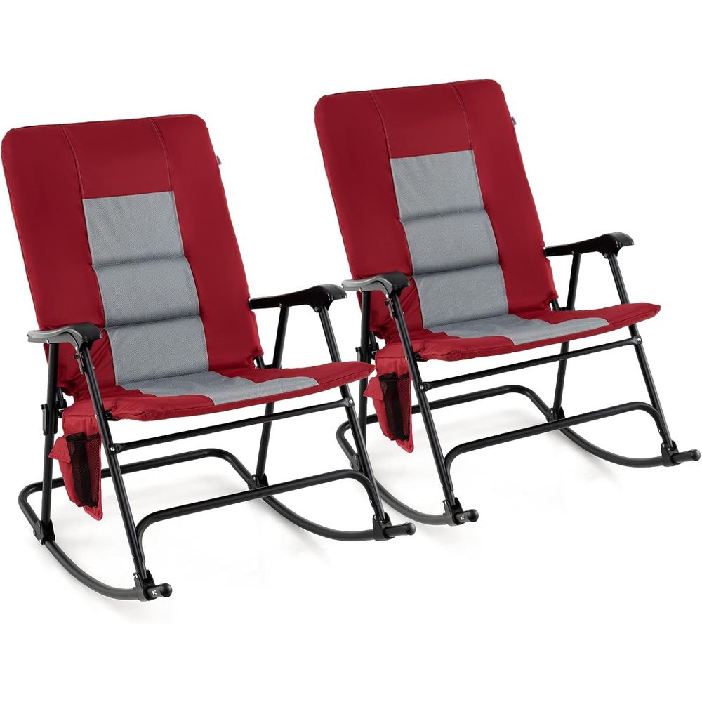Outdoor Camping Rocking Chair - 금속 프레임이 있는 초대형 패딩 처리된