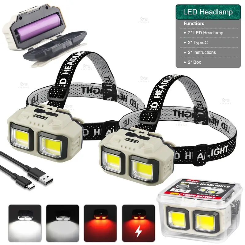 Headlamp - COB LED 헤드램프 충전식 헤드라이트 방수