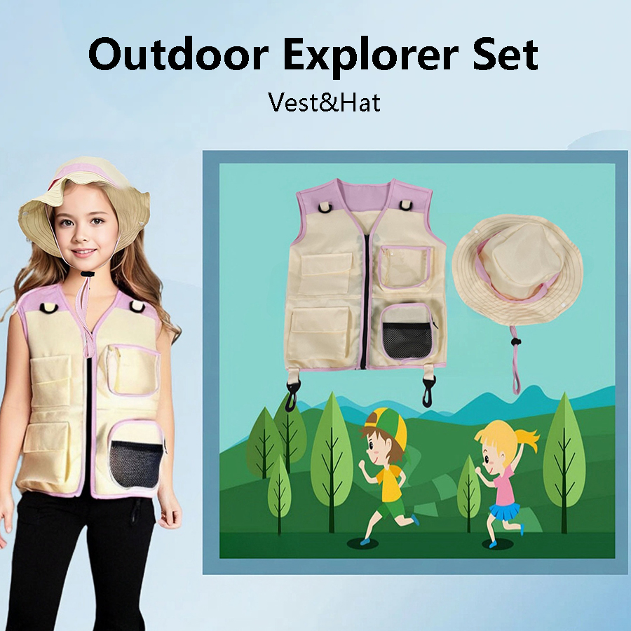 Outdoor Camping Activities For Kids - 어린이 탐험가 조끼 모자, 세트 야외