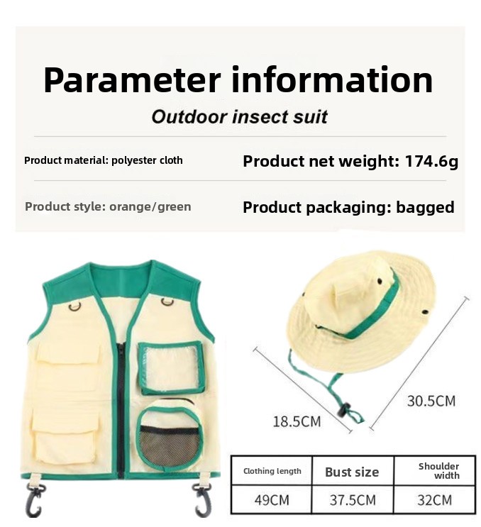 2Pcs 어린이 야외 모험 탐험가 의상 캠핑 조끼 모자 - Outdoor Camping Activities For Kids 리뷰 및 가격