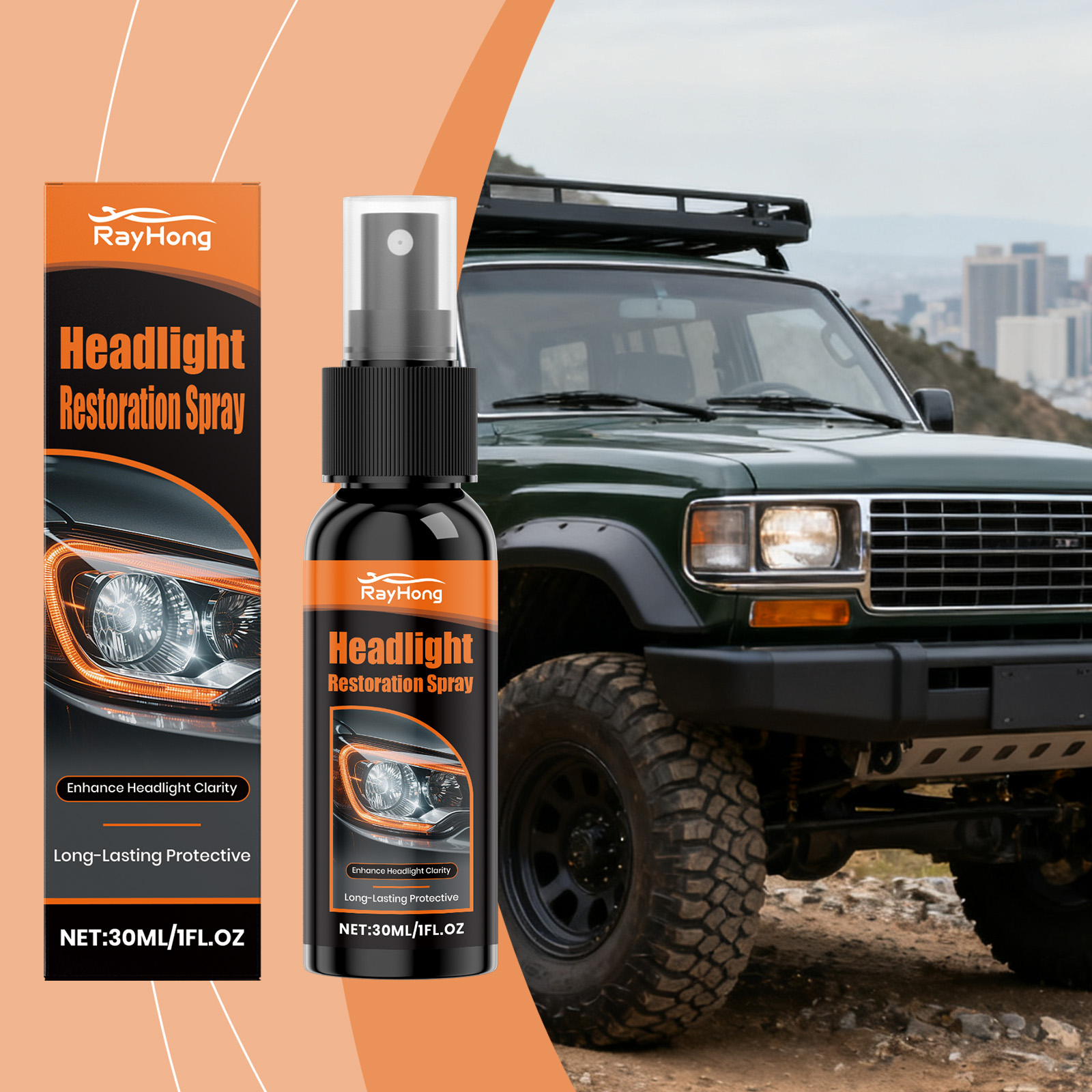 30ml 헤드라이트 복원 스프레이 코팅은 플라스틱 헤드 - Headlamp 리뷰 및 가격