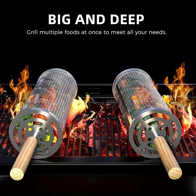 식품 등급 스테인리스 스틸 원형 회전 BBQ 그릴 바스 - Outdoor Camping Food 리뷰 및 가격