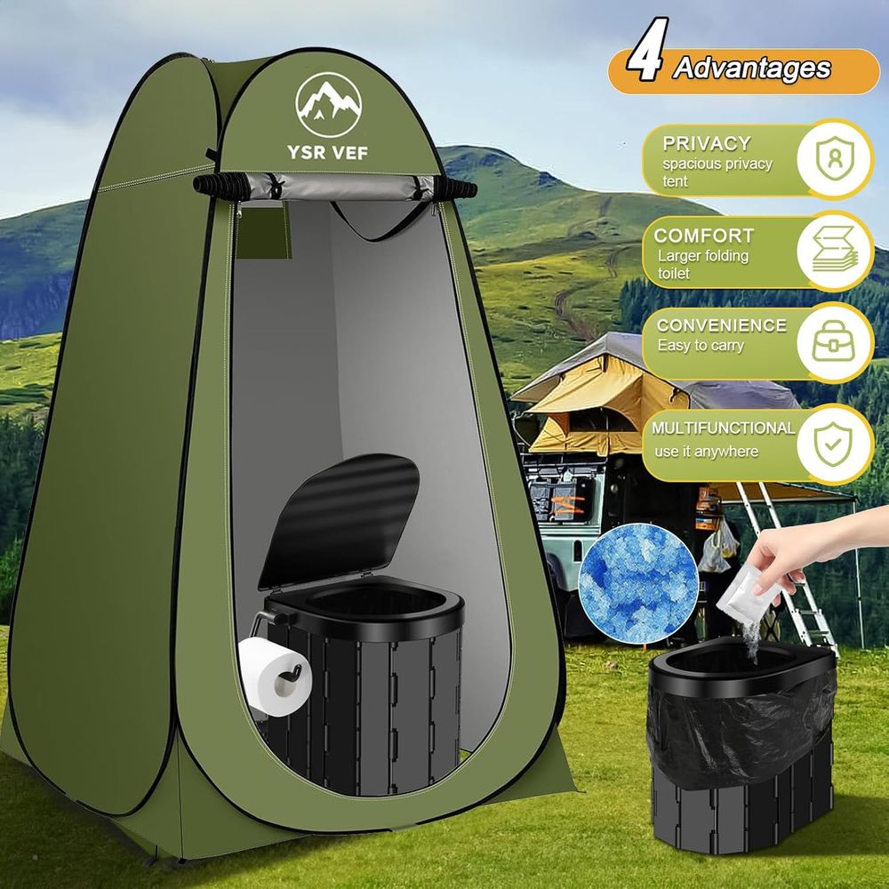휴대용 화장실 키트, 팝업식 개인 텐트와 똥 젤 화장실 - Outdoor Camping Tent 리뷰 및 가격