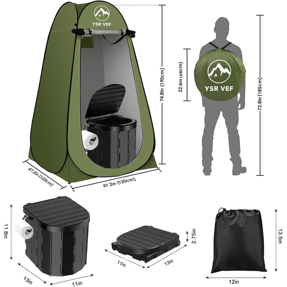 휴대용 화장실 키트, 팝업식 개인 텐트와 똥 젤 화장실 - Outdoor Camping Tent 리뷰 및 가격