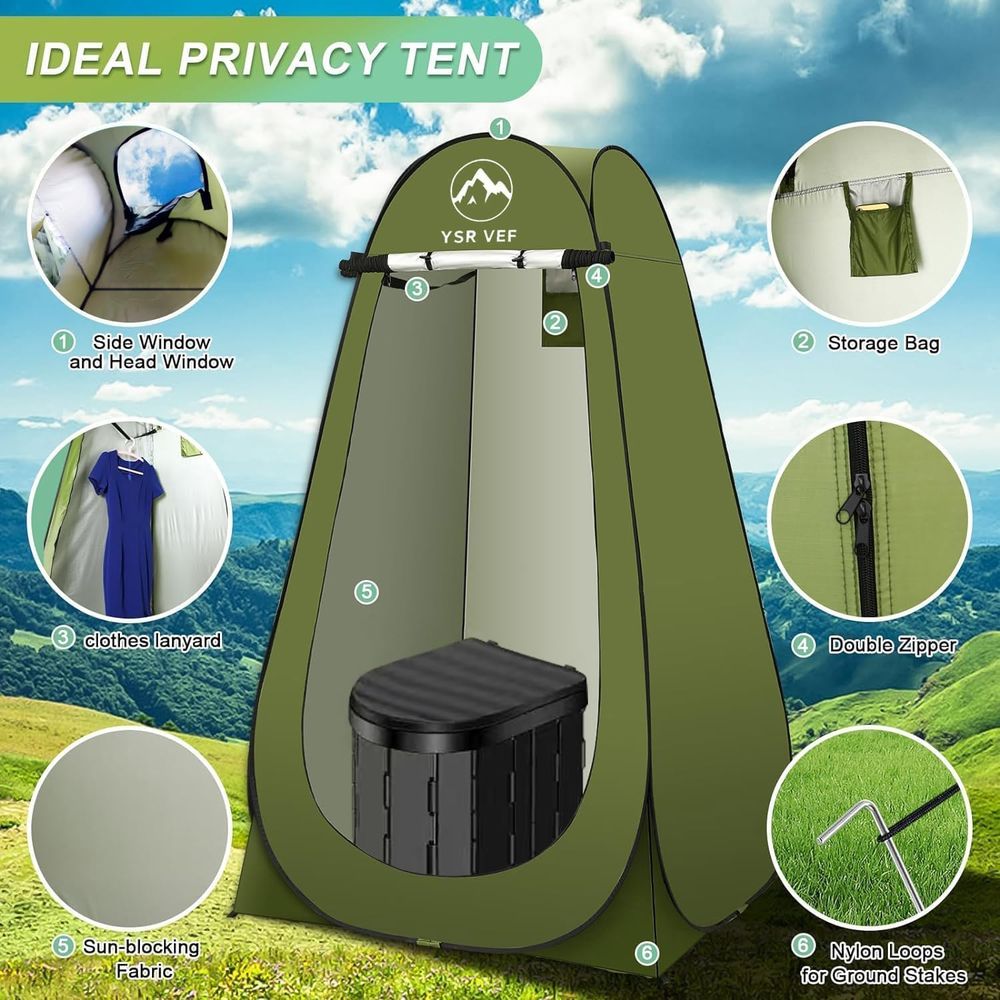 휴대용 화장실 키트, 팝업식 개인 텐트와 똥 젤 화장실 - Outdoor Camping Tent 리뷰 및 가격