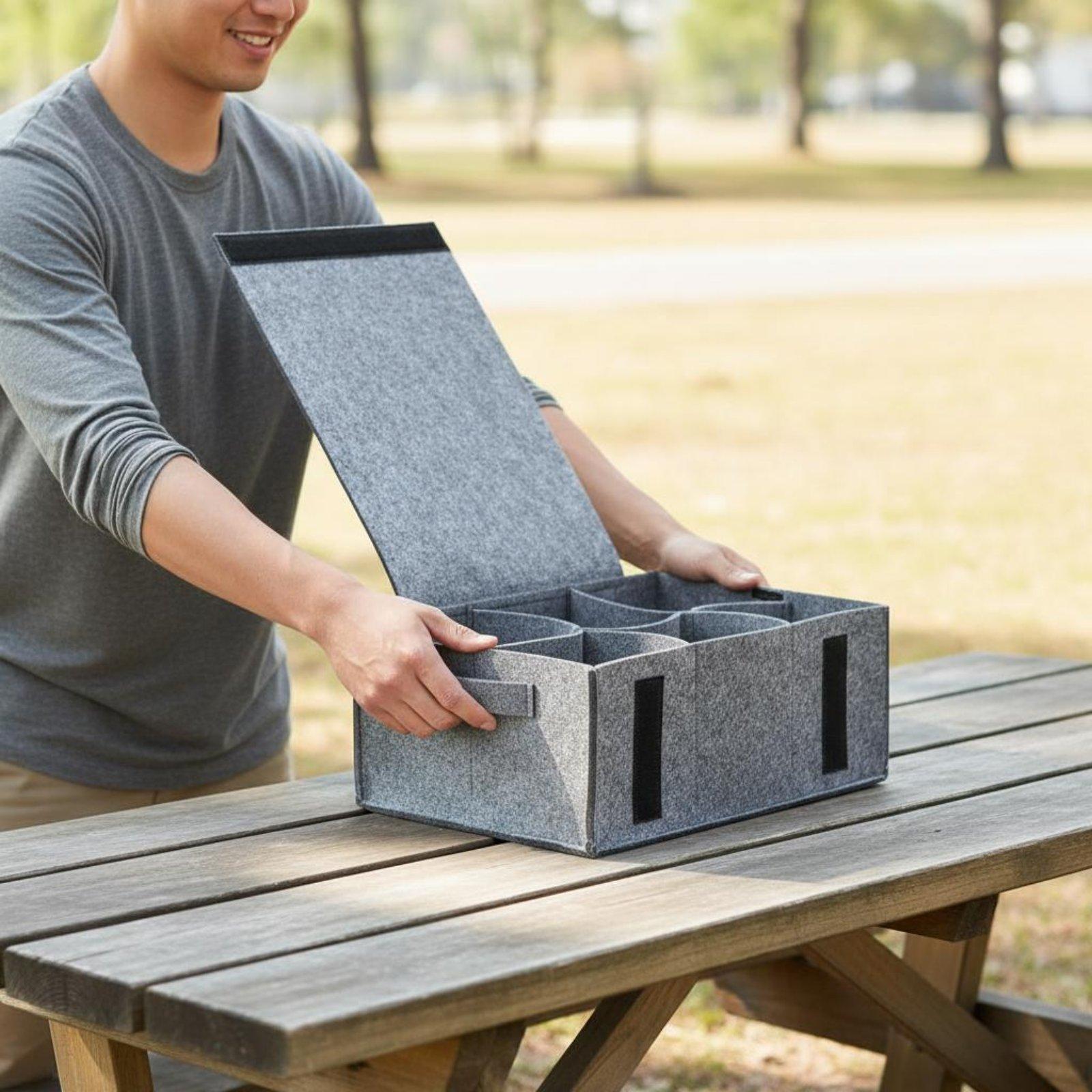 가정용 펠트 수납 파우치 휴대용 식기류 캐리어 캠핑 주 - Outdoor Camping Tools 리뷰 및 가격