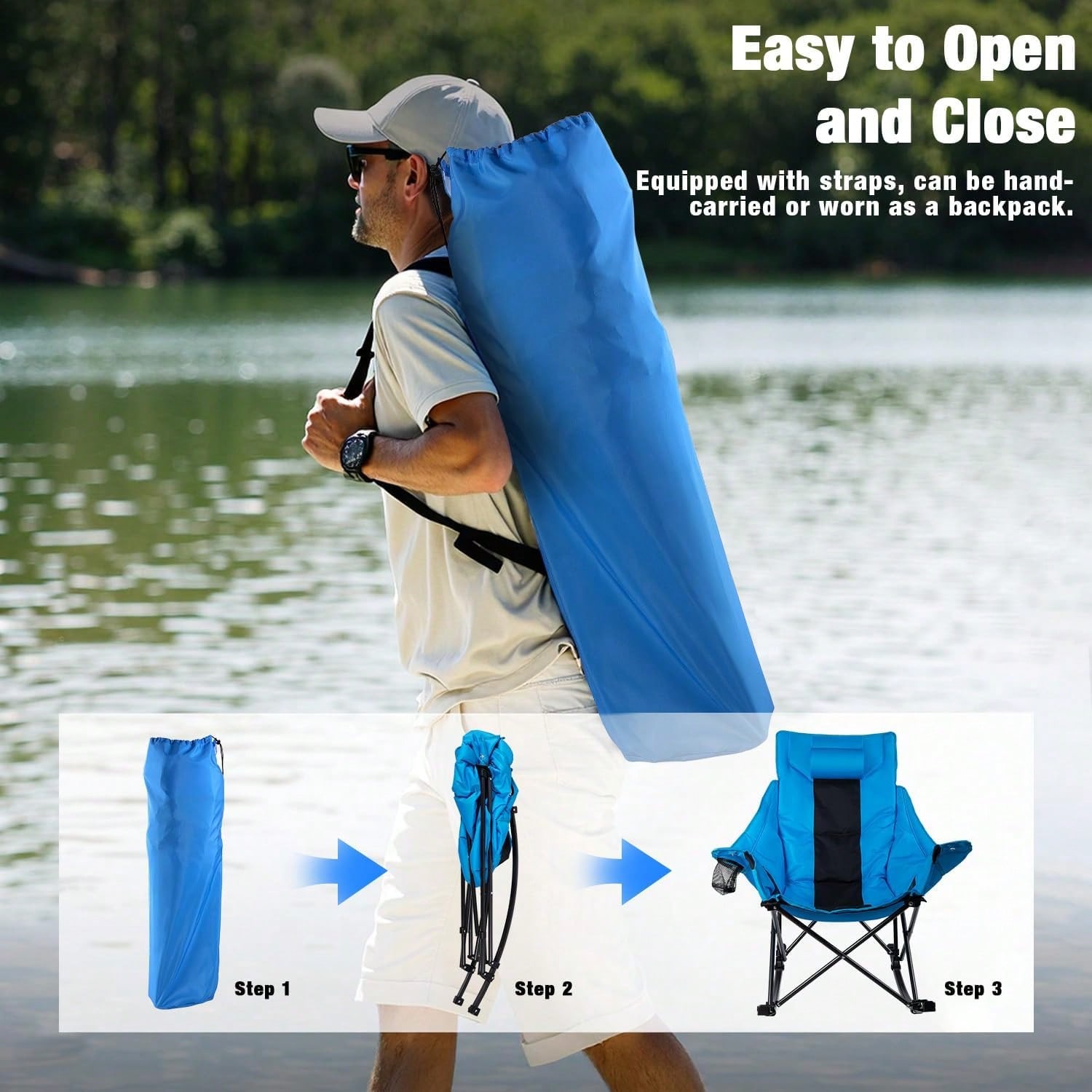 성인용 야외 접이식 흔들 캠핑 의자 – 내장형 컵홀더, - Outdoor Camping Rocking Chair 리뷰 및 가격