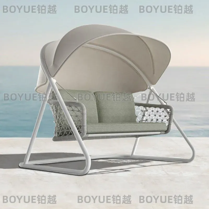 파란색 방수 야외 스윙 의자 북유럽 스타일 발코니 마당 - Outdoor Camping Rocking Chair 리뷰 및 가격
