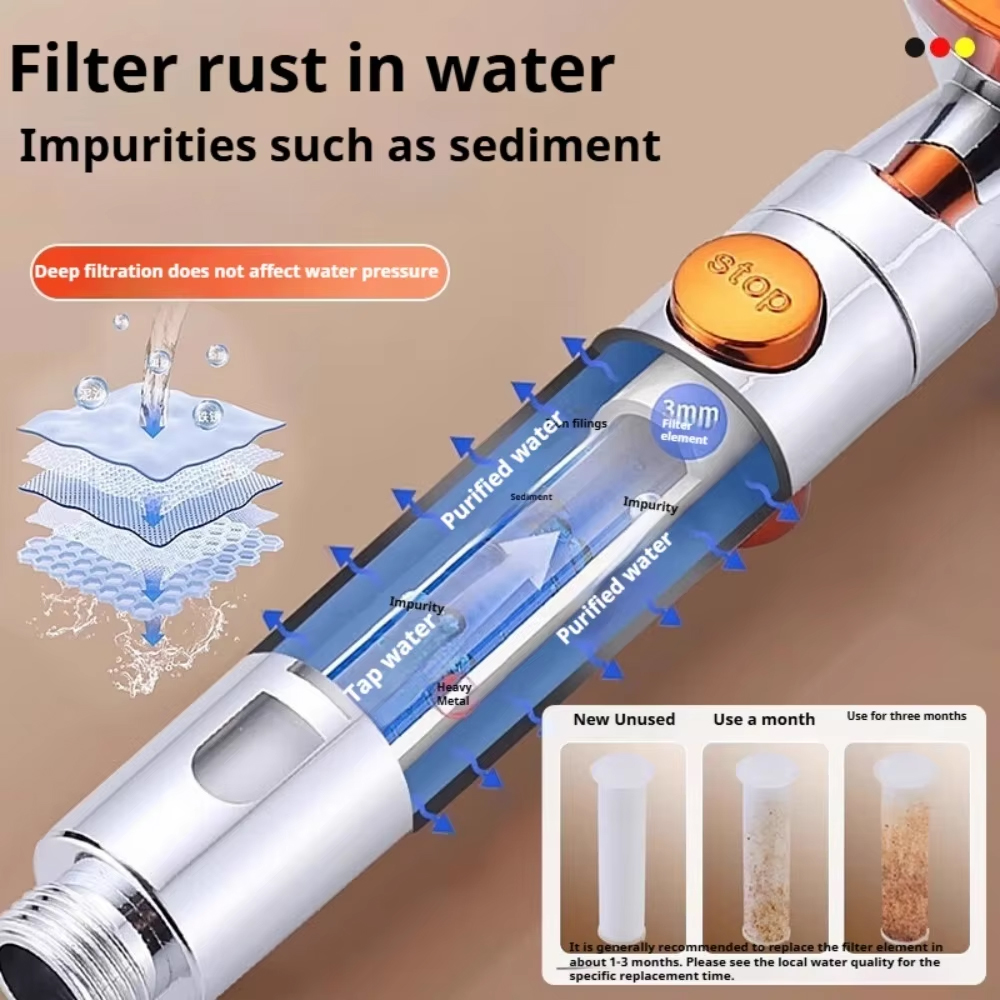 5단계 분사 ABS 휴대용 샤워헤드 고압 대용량 스파  - Portable Water Filter 리뷰 및 가격