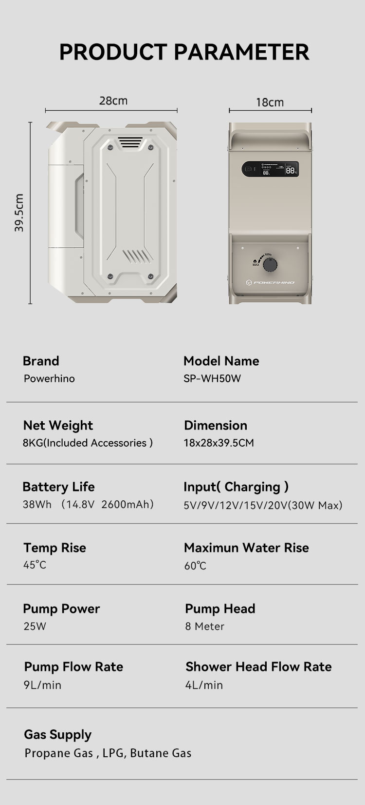 파워히노 충전식 3L 방수 야외 LPG 프로판 가스 휴 - Outdoor Camping Water Heater 리뷰 및 가격