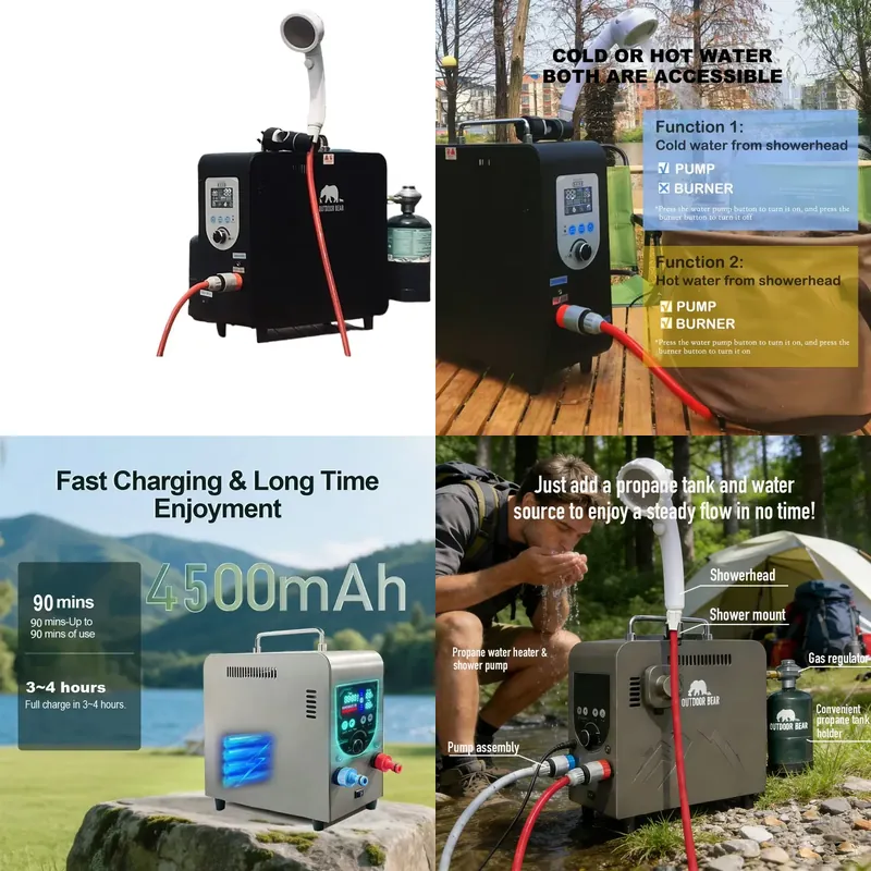 야외 캠핑용 휴대용 샤워기 도매 휴대용 샤워기 (가열  - Outdoor Camping Water Heater 리뷰 및 가격