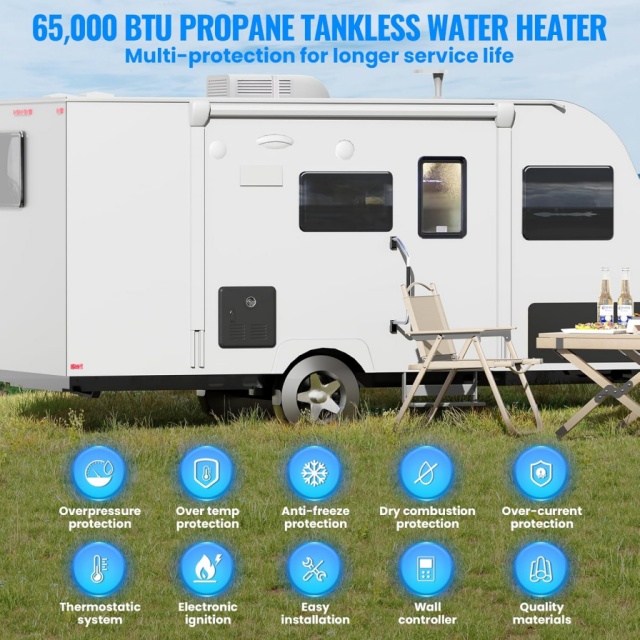 휴대용 RV 순간 가스 온수기 12V |   야외용 직 - Outdoor Camping Water Heater 리뷰 및 가격