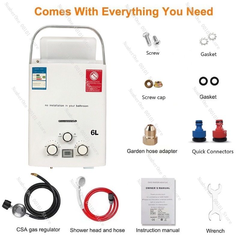 프로판 LPG 가스 무탱크 온수기 6L 야외 캠핑용 즉 - Outdoor Camping Water Heater 리뷰 및 가격