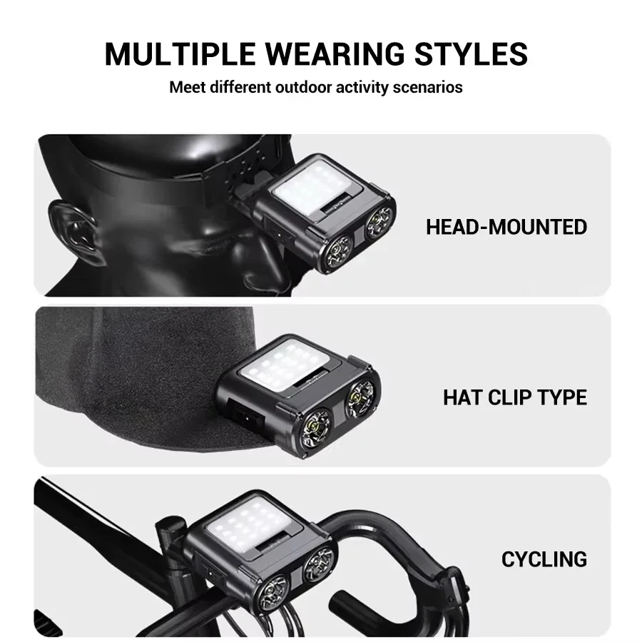 센서 COB LED 헤드램프 캡 클립 라이트 USB 충 - Headlamp 리뷰 및 가격