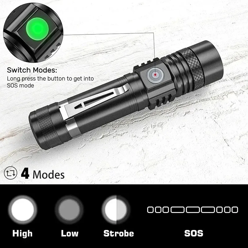 T6 LED 충전식 손전등, 18650 줌이 가능한 토 - Headlamp 리뷰 및 가격
