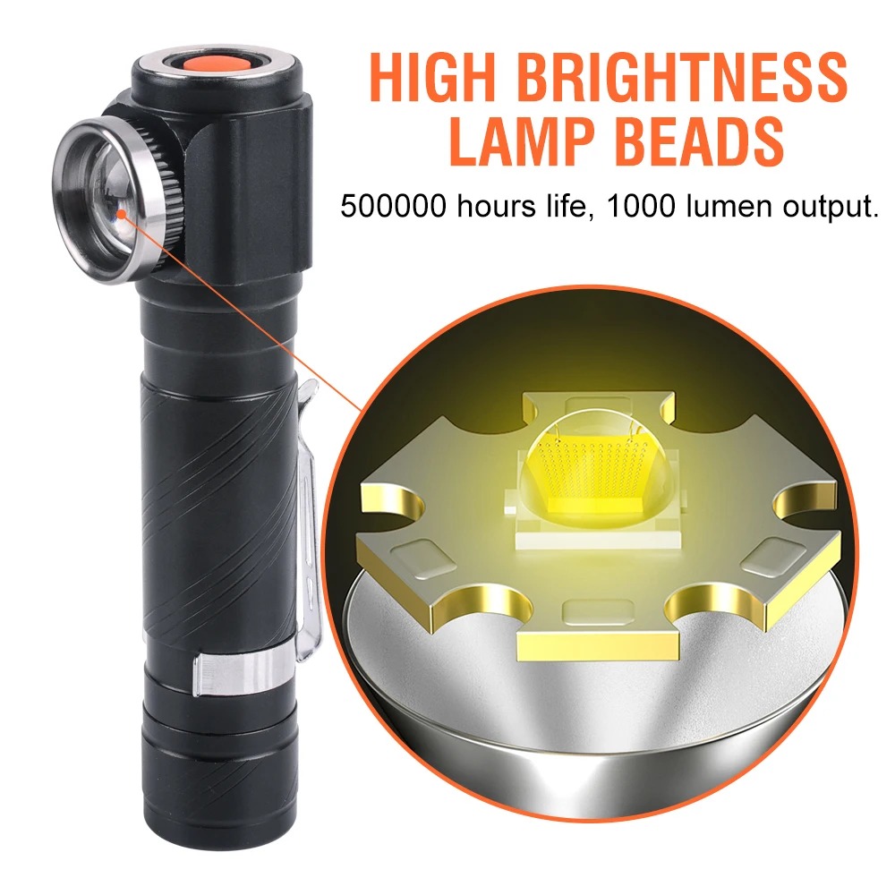슈퍼 브라이트 LED 90 °   줌 기능이 있는 충전 - Headlamp 리뷰 및 가격
